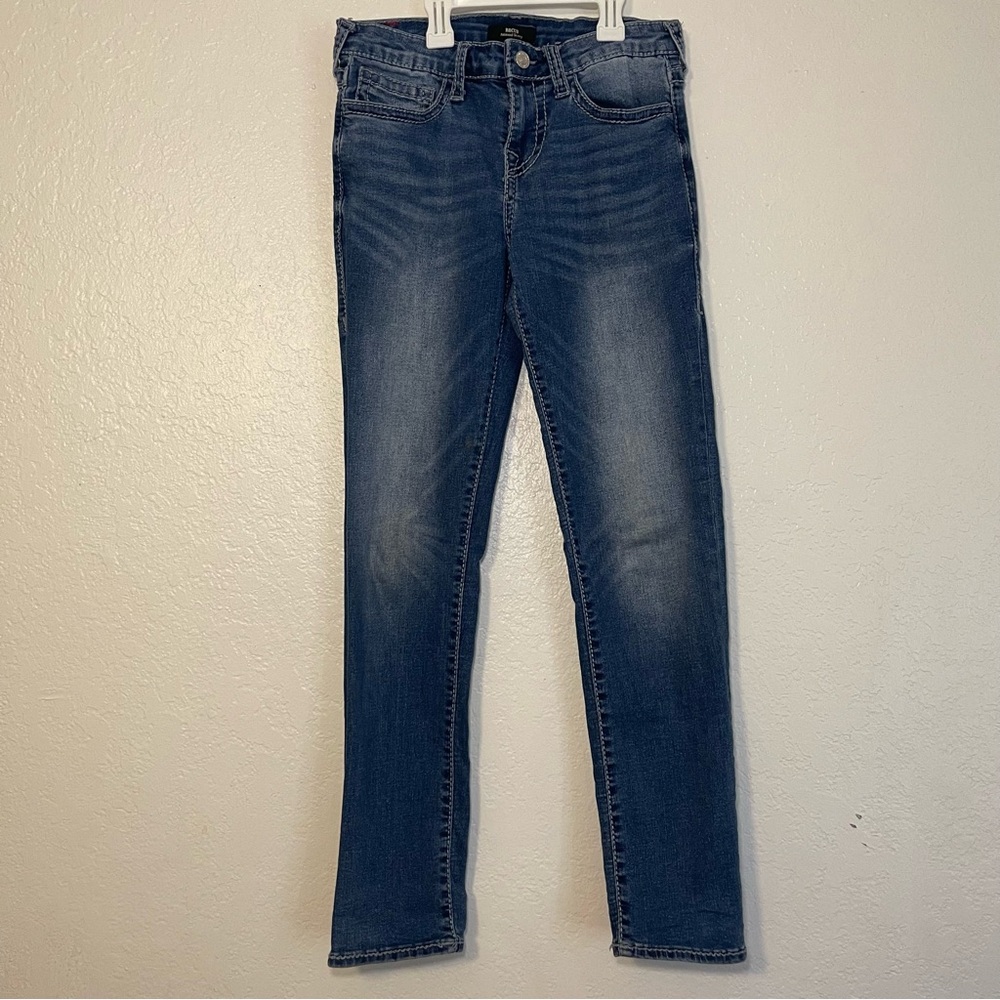 True Religion Blue Skinny Jeans with Distressed Details